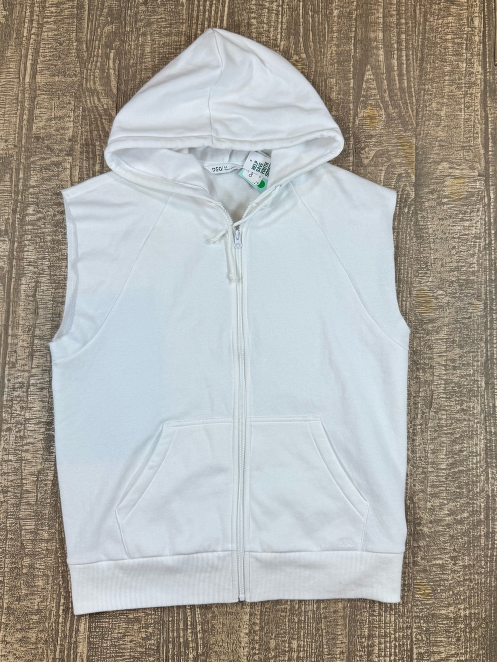 NWT Women’s White Sleeveless Zip Hoodie